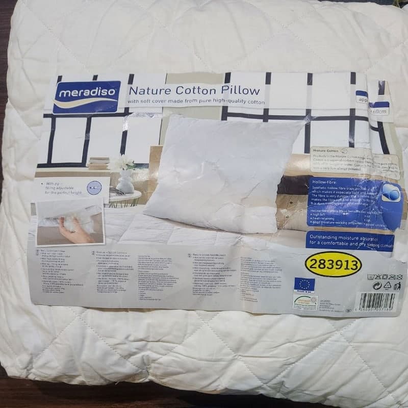 بالش پنبه ای ارگانیک الیاف طبیعی نرم و ضدحساسیت برند مرادیسو اصل آلمانی 283913 Meradiso — تصویر ۴