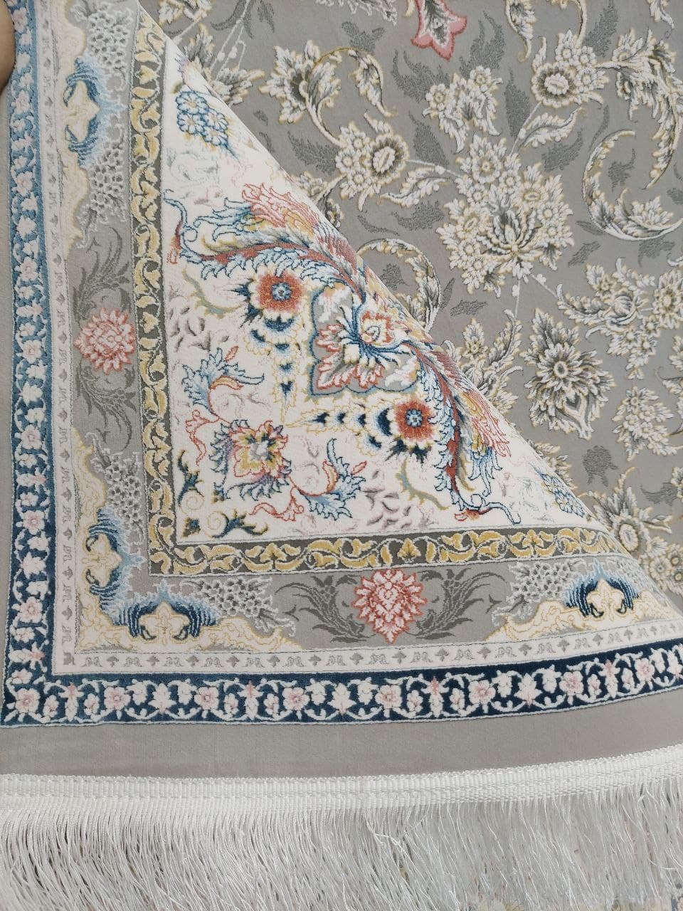 فرش طرح باران نقره ای 1500 شانه گل برجسته — تصویر ۶