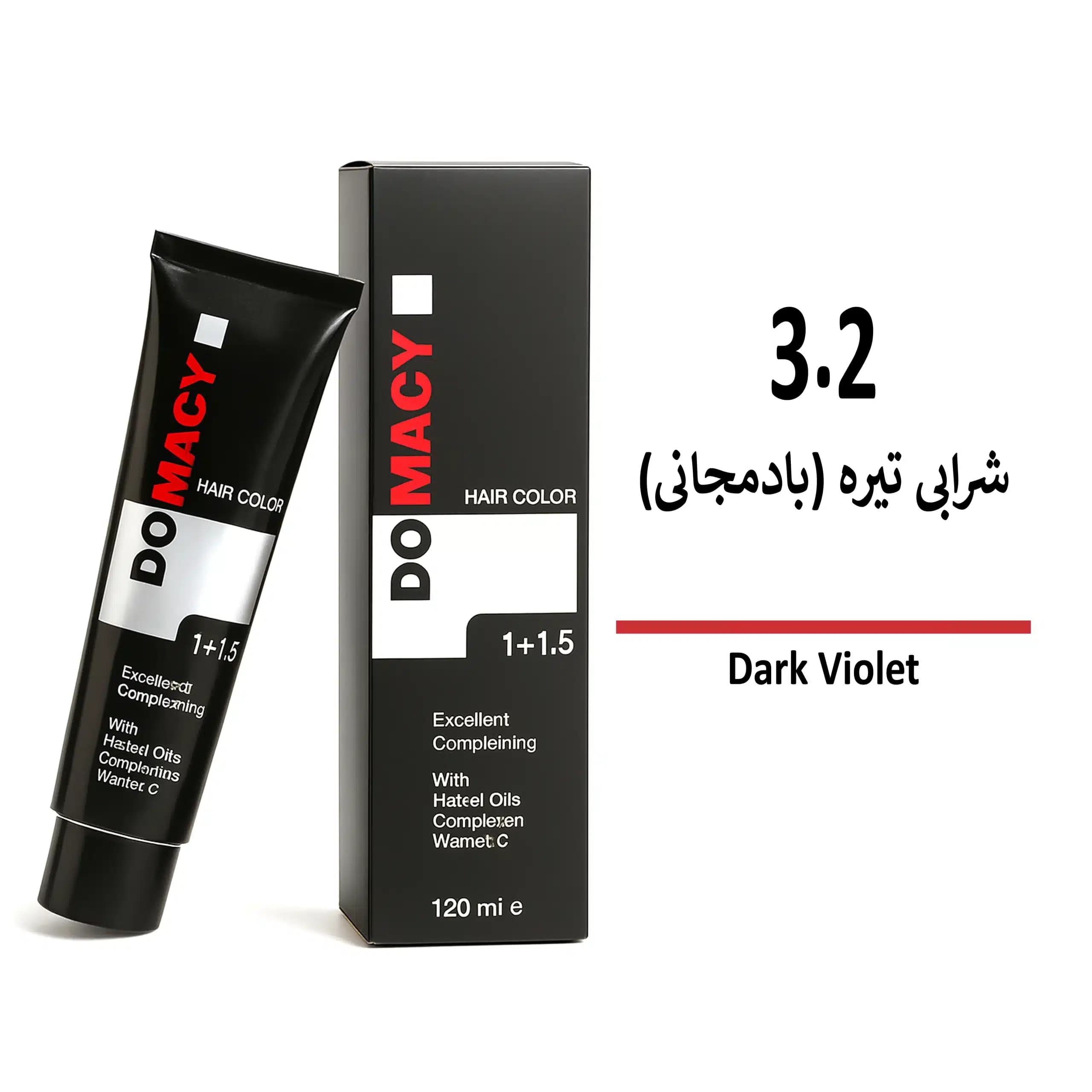 رنگ مو دوماسی شرابی تیره بادمجانی 3/2