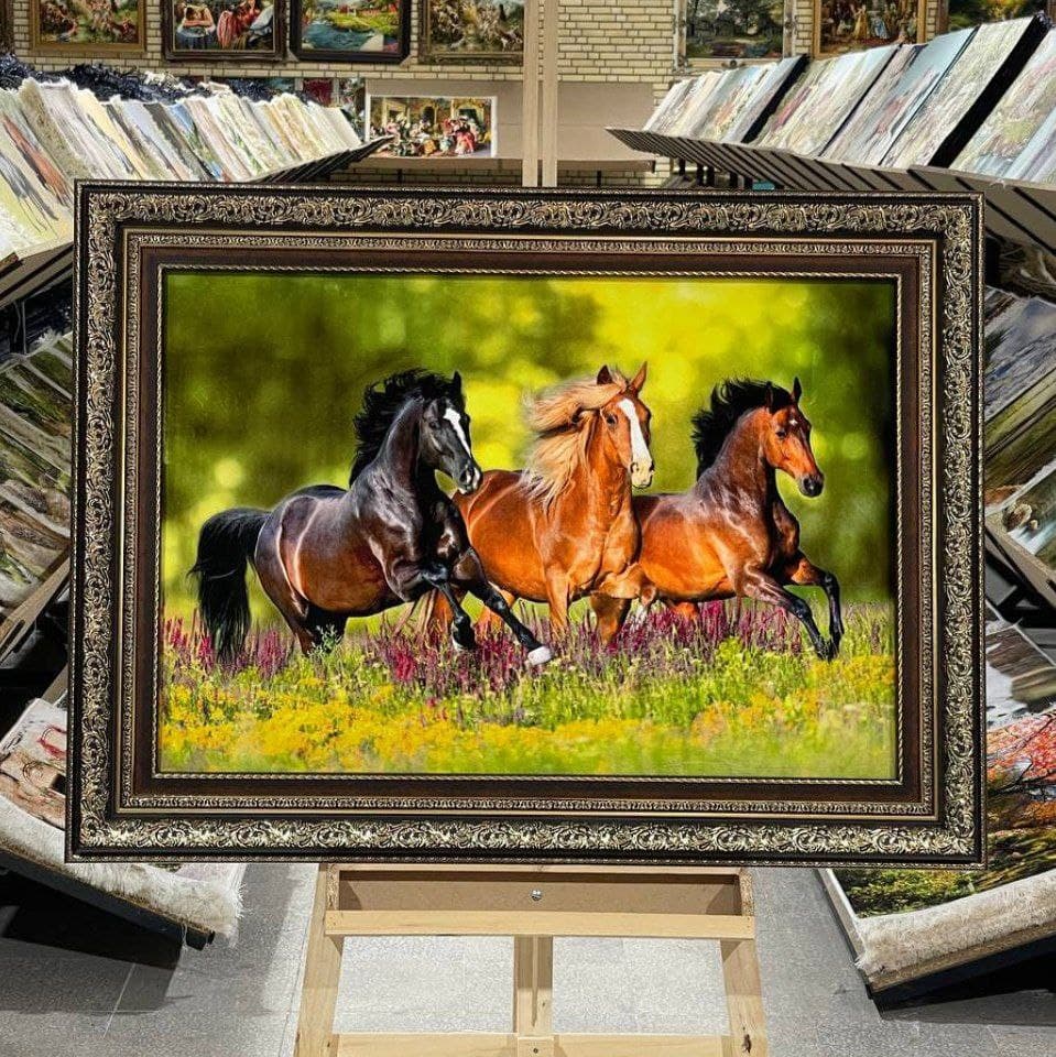 تابلو فرش طرح اسب کد 1446