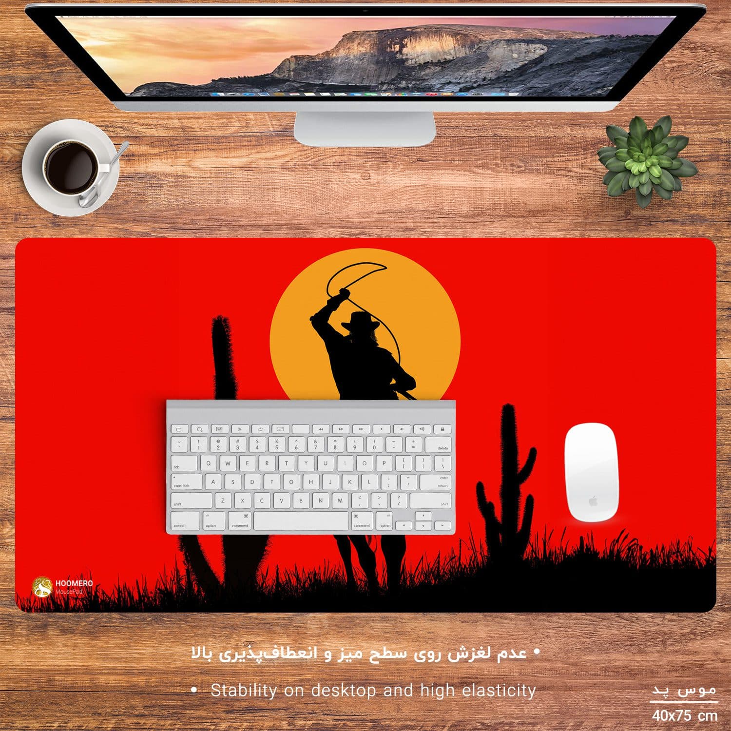 دسک پد هومرو طرح Red Dead Redemption مدل MX2116 سایز 40×75 سانتیمتر — تصویر ۲