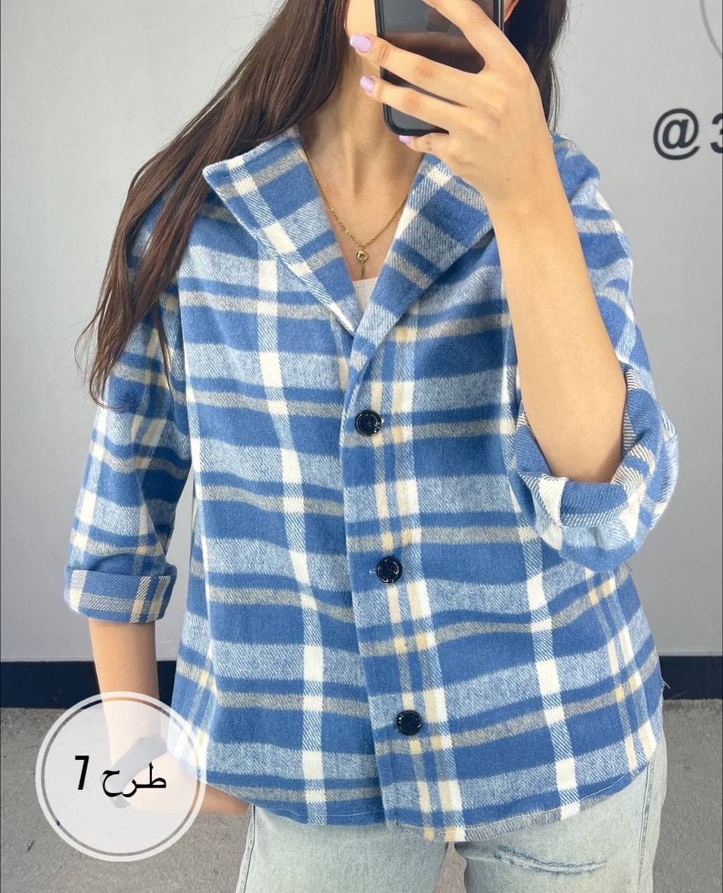 کت چهارخونه زنانه پشمی مدل مروارید ۱۶۵۹ — تصویر ۸