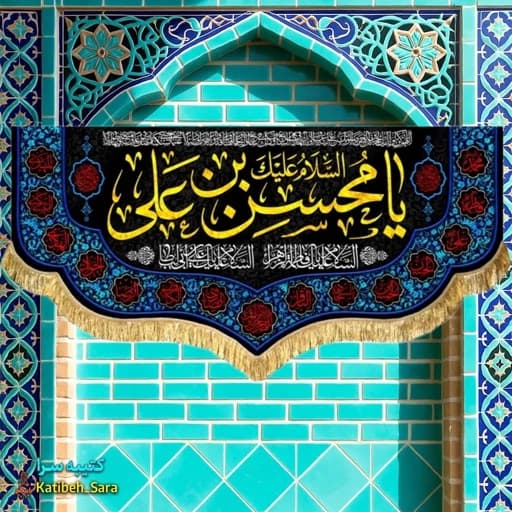 کتیبه مخمل شهادت حضرت محسن(ع)