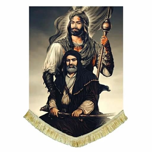 کتیبه مخمل تمثال امام علی و حضرت عباس(ع)
