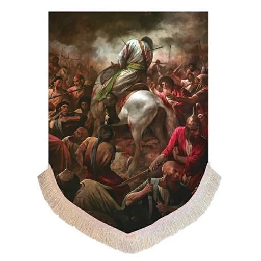 کتیبه مخمل نقاشی عمودی مقتل امام حسین(ع)