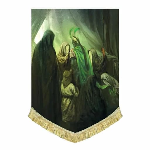 کتیبه مخمل نقاشی عمودی وداع امام حسین(ع)