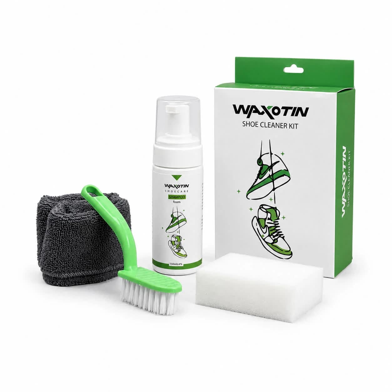 اسپری تمیز کننده کفش و کتونی WAXOTIN مخصوص پارچه و فوم و چرم — تصویر ۴
