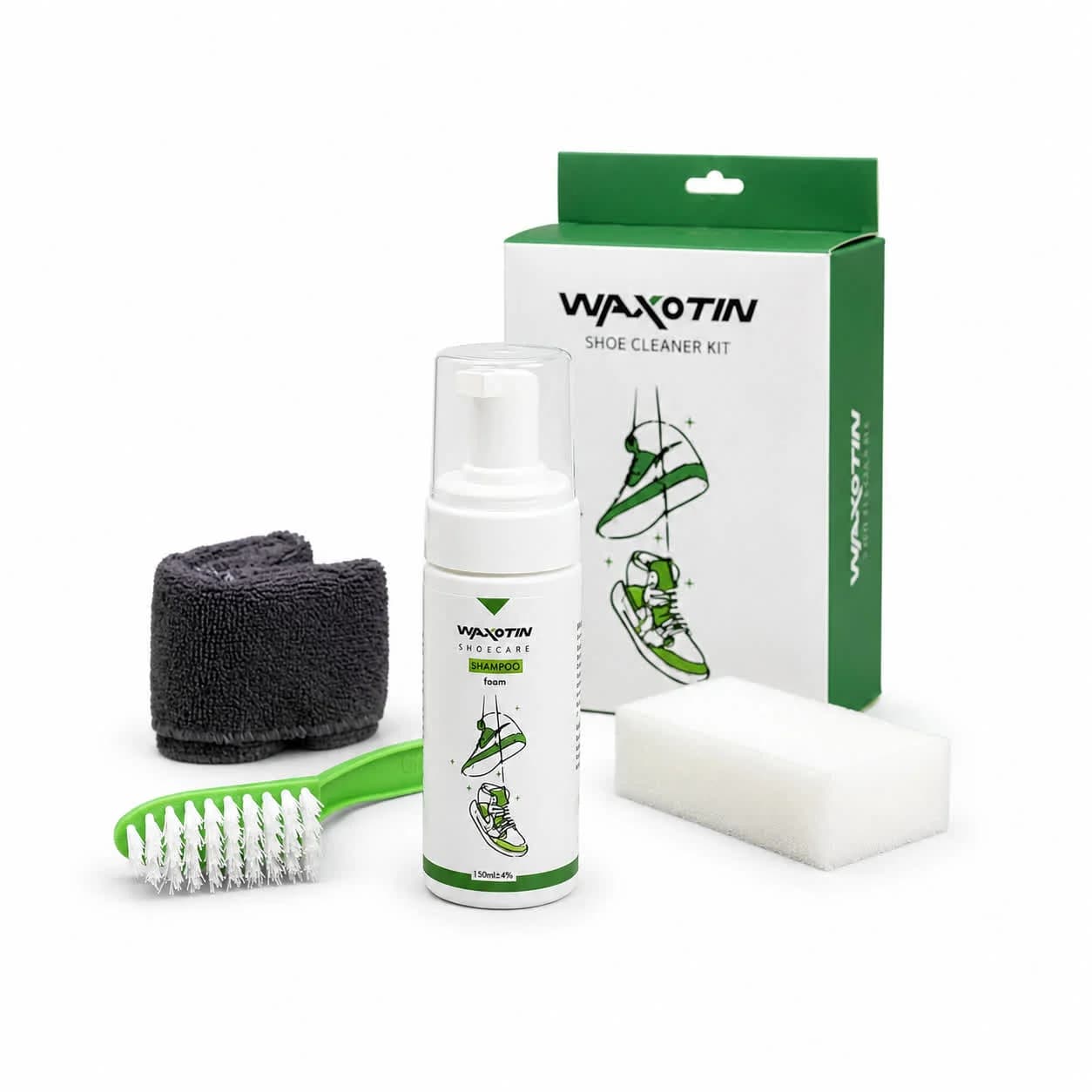 اسپری تمیز کننده کفش و کتونی WAXOTIN مخصوص پارچه و فوم و چرم — تصویر ۲