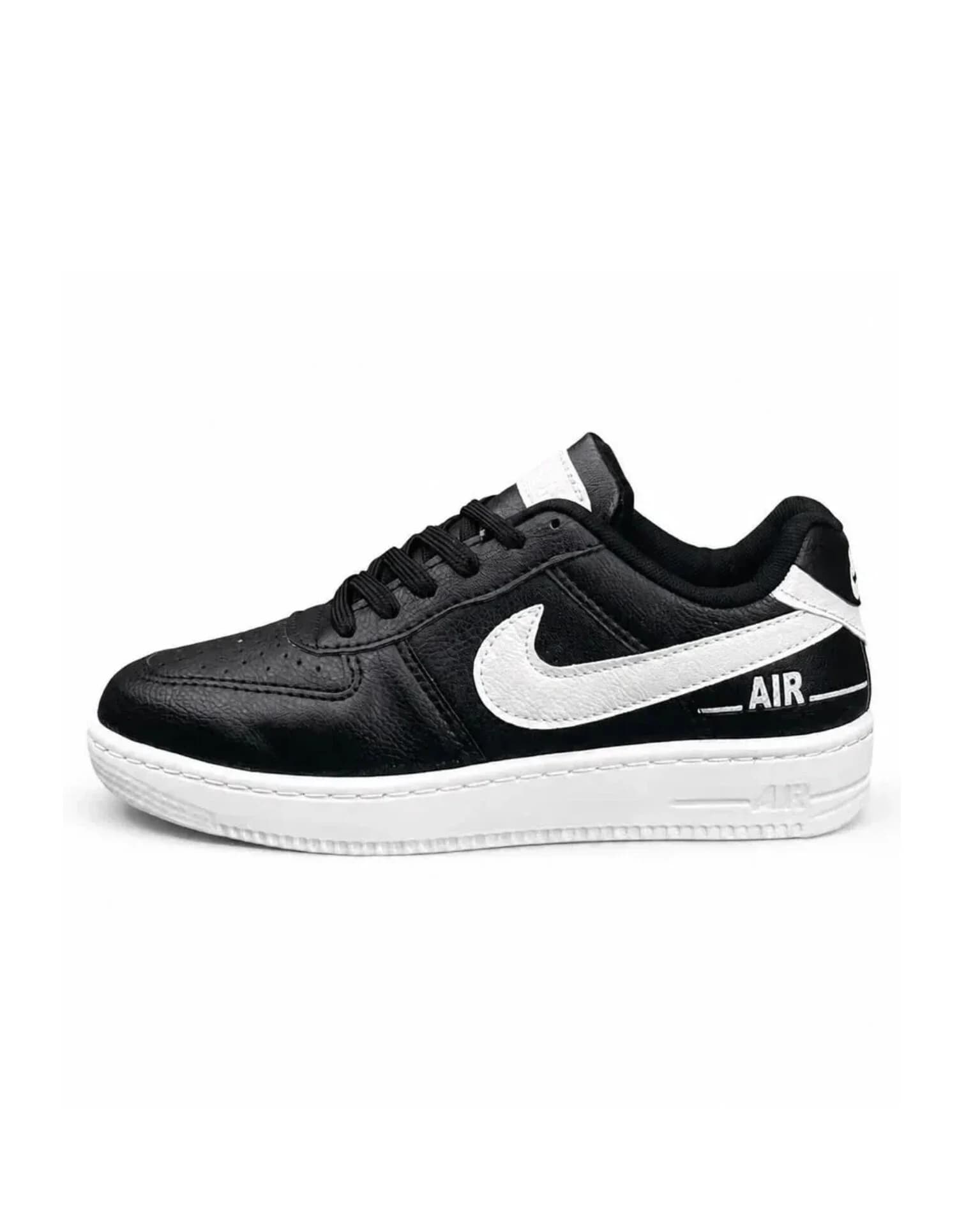 کفش کتانی مردانه زنانه و بزرگ پا مدل ایرفورس مشکی سفید Nike Air Force — تصویر ۱۱