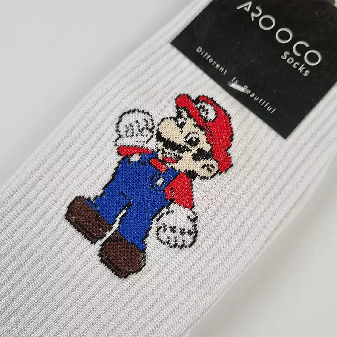 جوراب گیمینگ سوپر ماریو سفید Super Mario — تصویر ۲