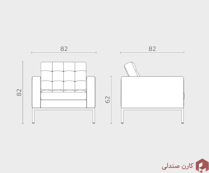 مبل تک نفره اروند مدل فلورانس 4030W ( پایه چوبی ) — تصویر ۴