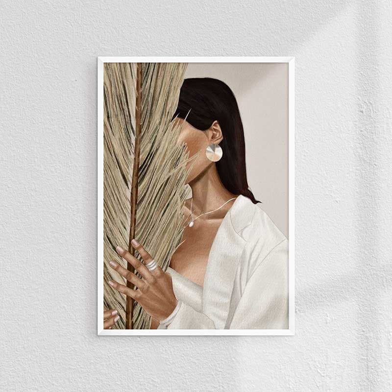 تابلو سه تکه طرح مینیمال دختر بوهو — تصویر ۳