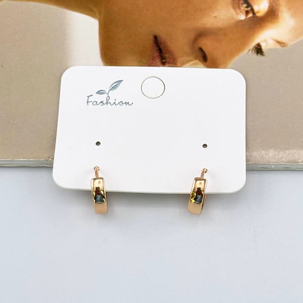 گوشواره حلقه ای طلایی براق با طراحی پهن ژوپینگ