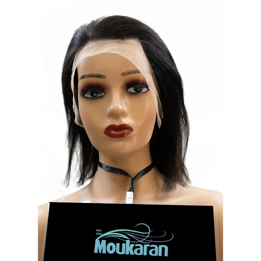 پروتز مو زنانه تمام سر جلوتور مشکی ۳۵ سانت — تصویر ۴