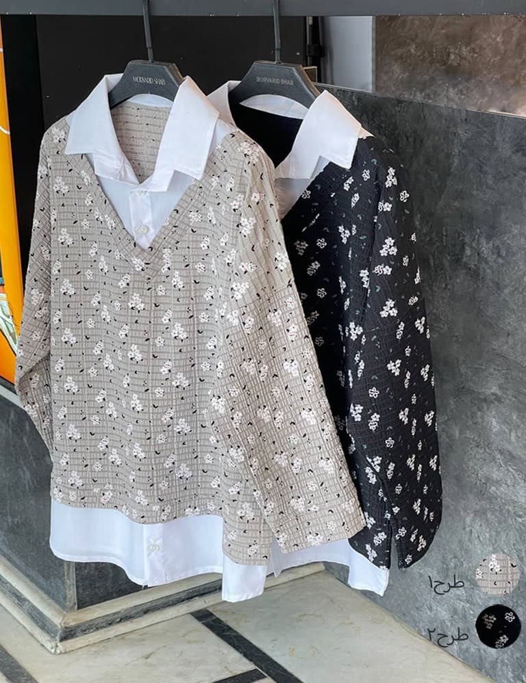 شومیز گل گچی کد : SH453 — تصویر ۶