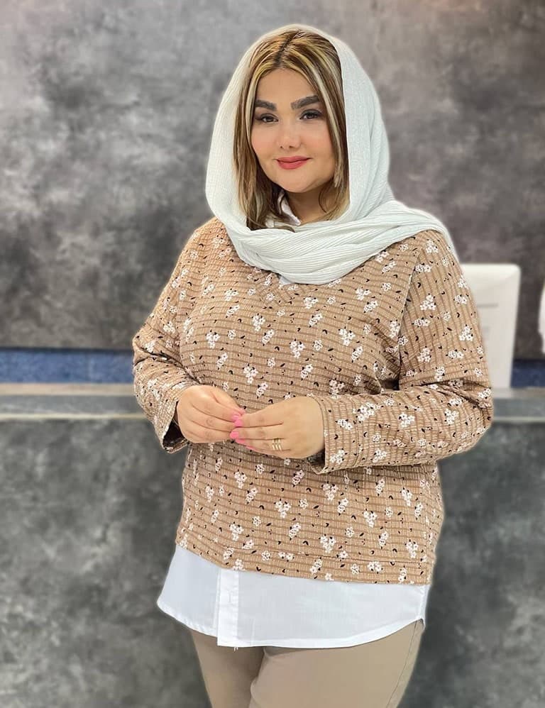 شومیز گل گچی کد : SH453 — تصویر ۴