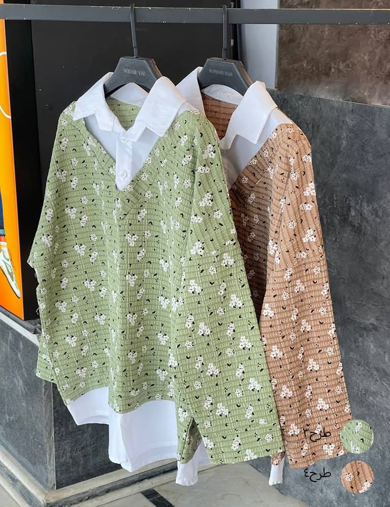 شومیز گل گچی کد : SH453 — تصویر ۷
