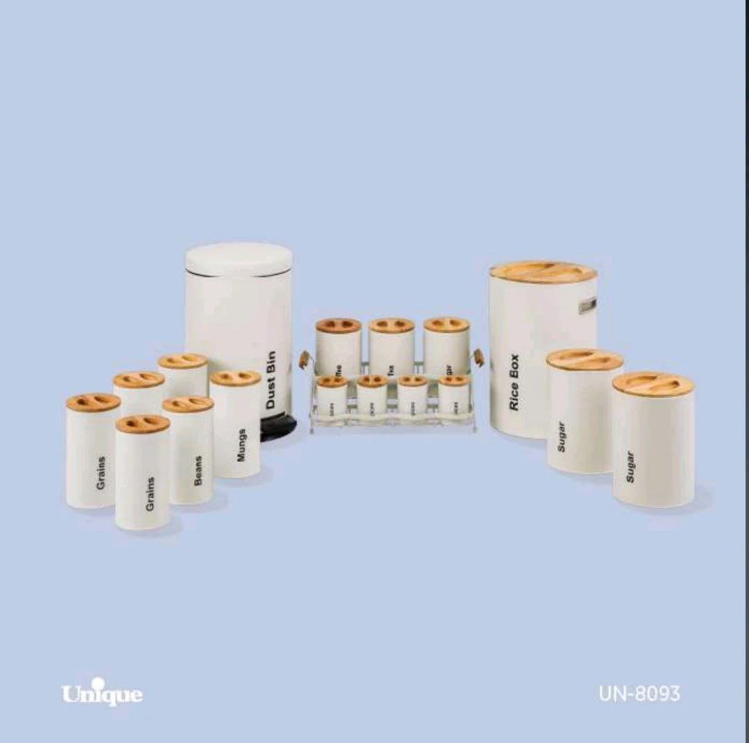 سرویس آشپزخانه 18 پارچه نباتی سنباده ای چوبی یونیک کد UN-8093