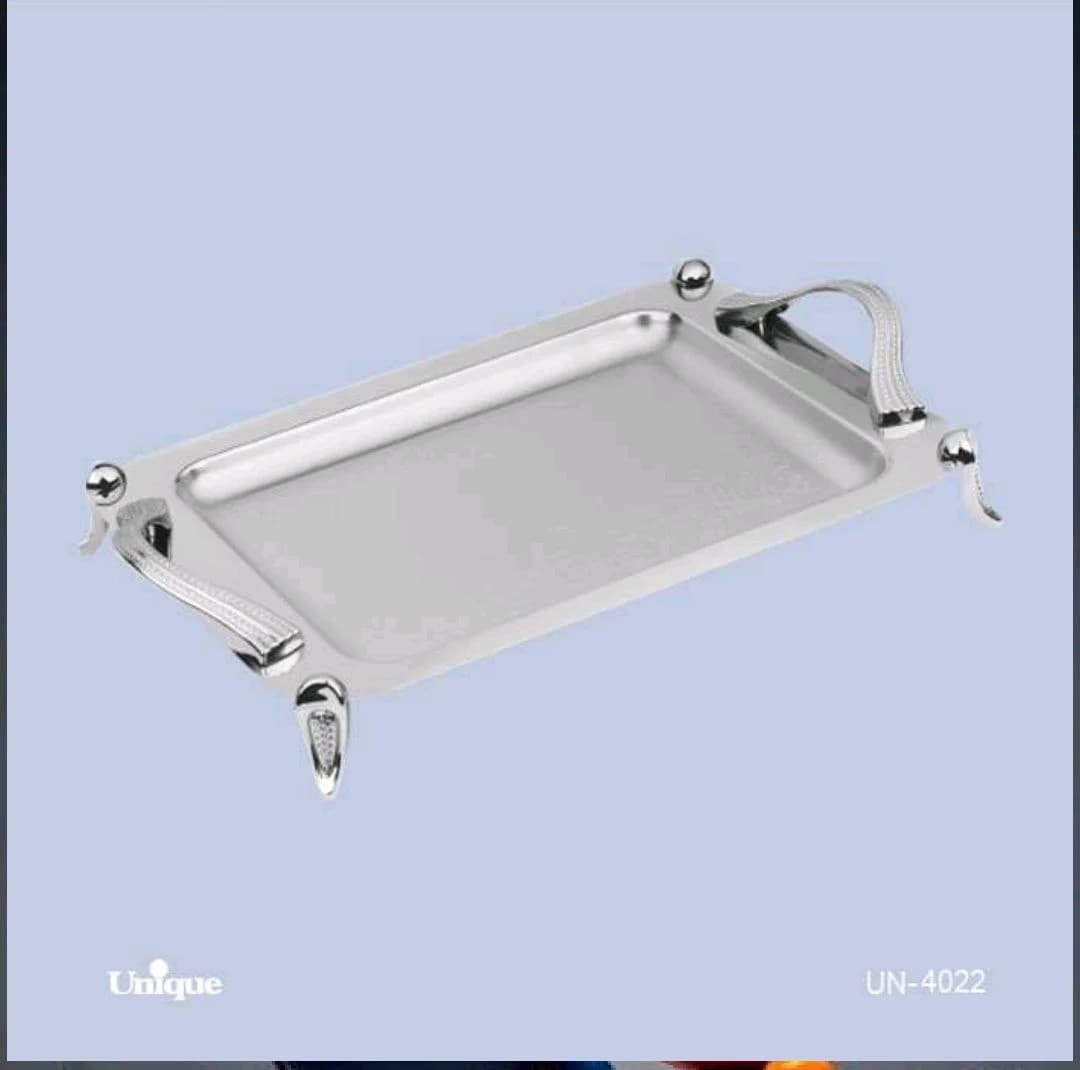 سینی بزرگ استیل پایه دار براق یونیک کد UN-4022