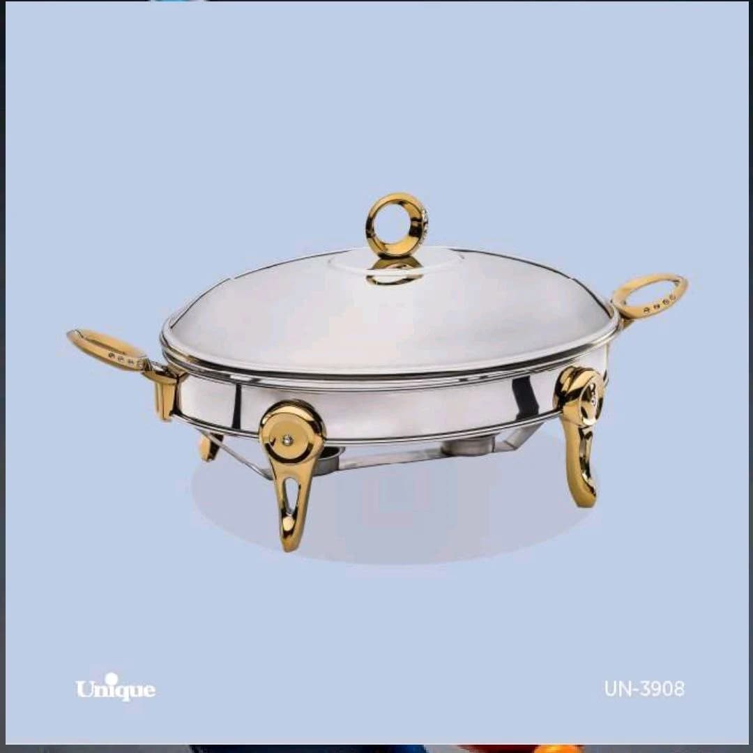 سوفله بیضی بزرگ نگین دار طلایی یونیک کد UN-3908