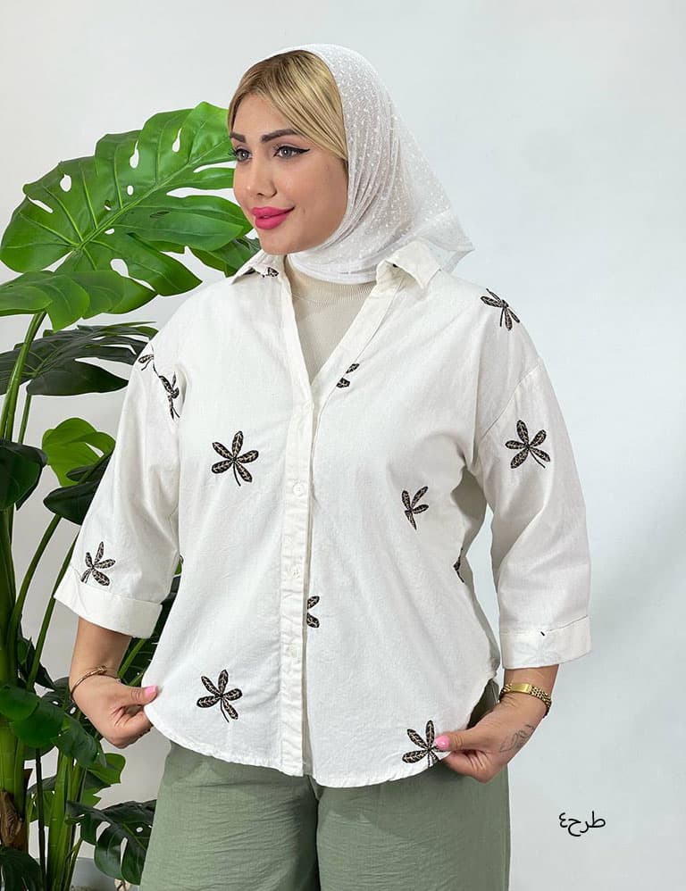 شومیز گلدوزی بهارک کد : sh1023 — تصویر ۶