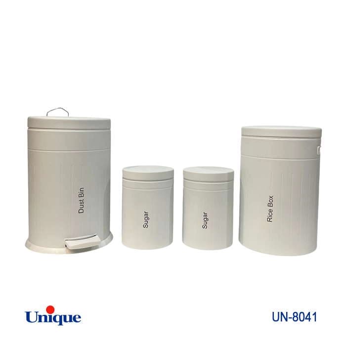 سرویس آشپزخانه 4 پارچه یونیک Unique مدل فلورانس درب فلزی سفید کد UN-8041