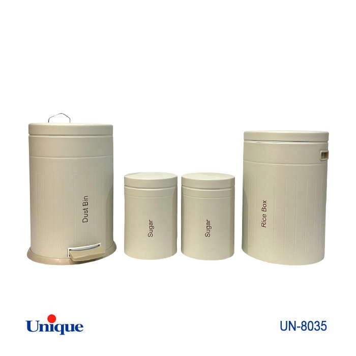 سرویس آشپزخانه 4 پارچه یونیک Unique مدل فلورانس درب فلزی کرم کد UN-8035