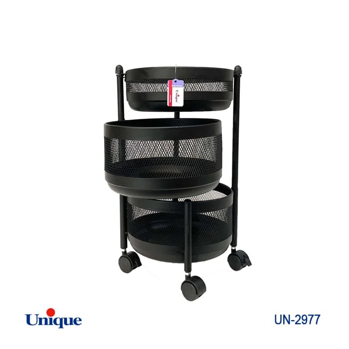 ‏جای سیب زمینی و پیاز یونیک 2طبقه توری مشکی گرد کد UN-2977