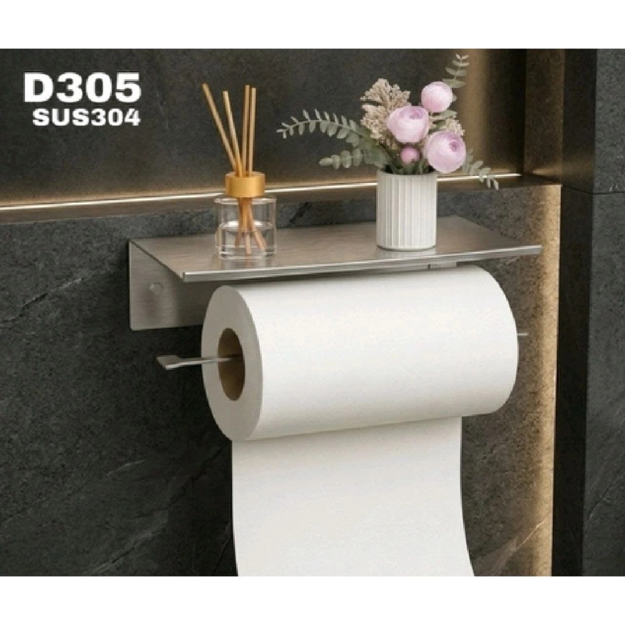 شلف دستمال استیل پیک peak رنگ کروم کد D305