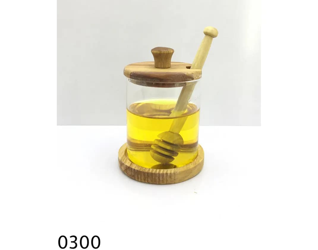 عسل خوری پیرکس استوانه درب چوبی