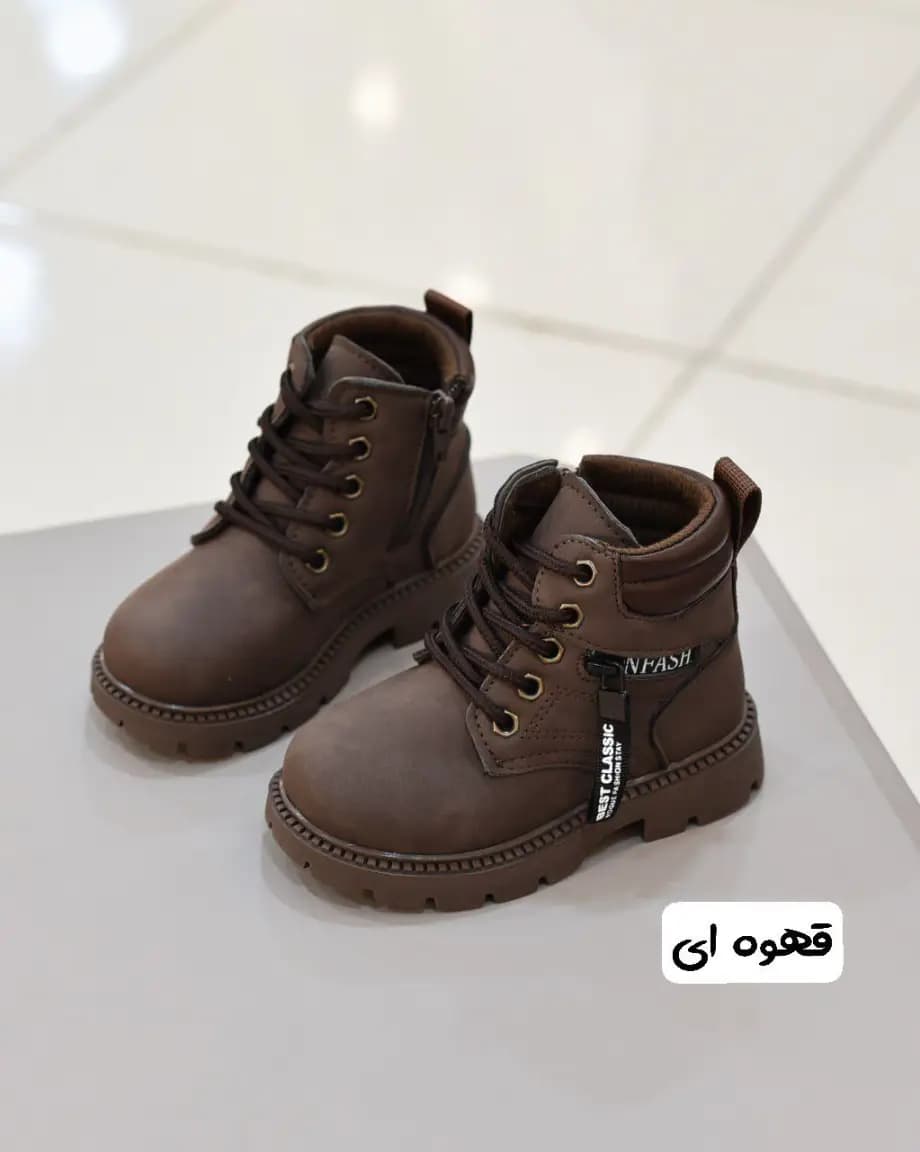 بوت بچگانه نیم ساق طرح زیپ وارداتی — تصویر ۵