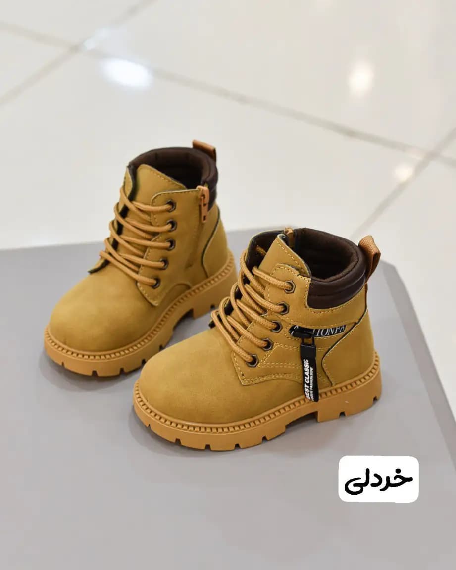 بوت بچگانه نیم ساق طرح زیپ وارداتی — تصویر ۴