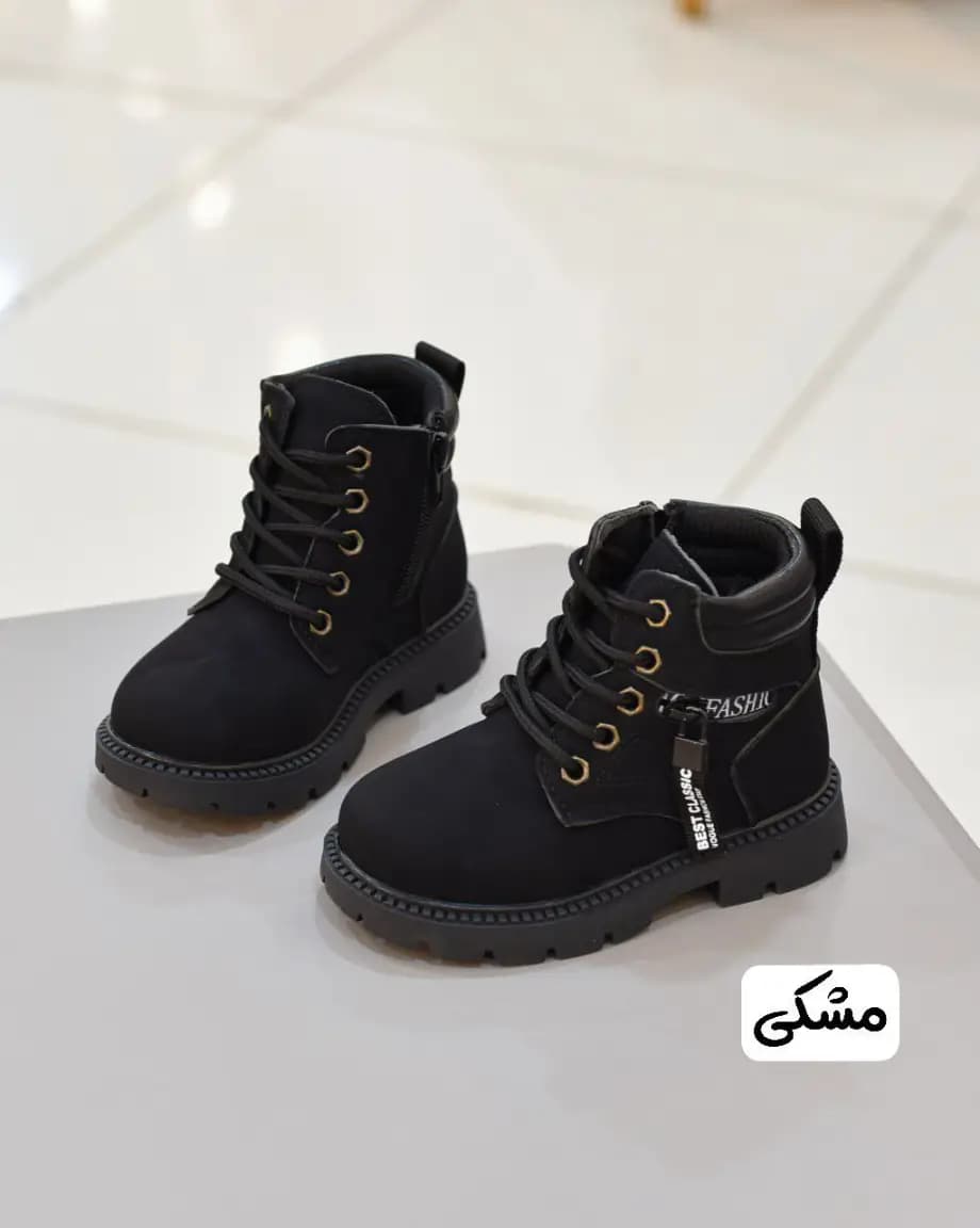 بوت بچگانه نیم ساق طرح زیپ وارداتی — تصویر ۶