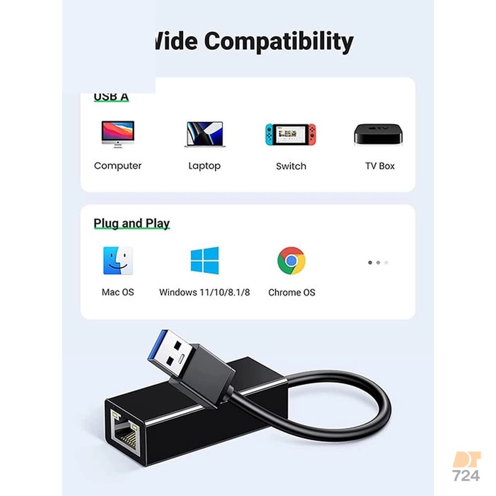 مبدل USB-A به LAN کوتسی مدل 83001-100M — تصویر ۴