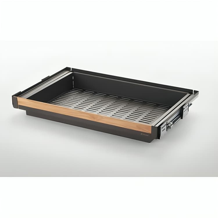 طبقه فلزی ریلی با فرانت طرح چوب سری Naka Wood موکا سایز 90