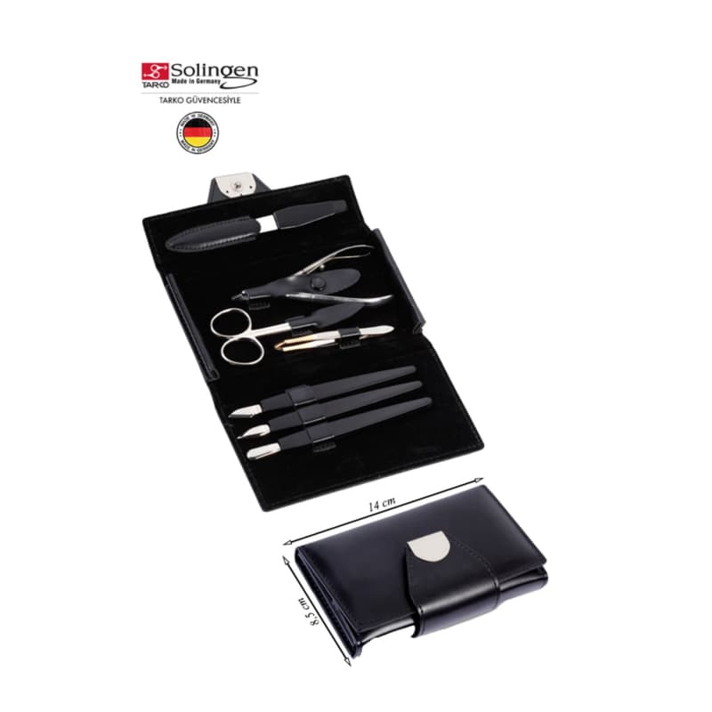 ست مانیکور حرفه‌ای زولینگن آلمان مدل FD-222-N با کیف چرمی و ابزار فولادی ضدزنگ – مناسب برای استفاده خانگی و حرفه‌ای — تصویر ۲