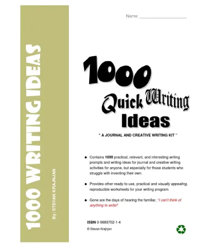 کتاب 1000 Quick Writing Ideas اثر Stevan Krajnjan | نسخه PDF