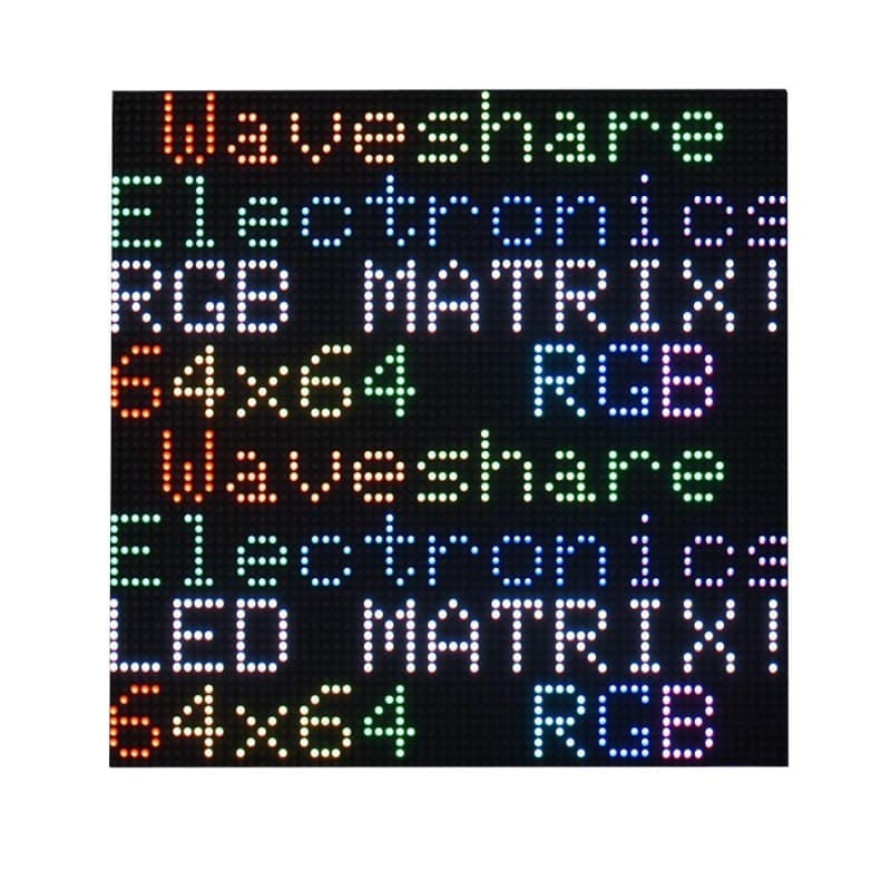 نمایشگر دات ماتریس RGB تمام رنگ انعطاف پذیر 64×64 با رابط HUB75 برند Waveshare – تراکم 3 میلیمتر