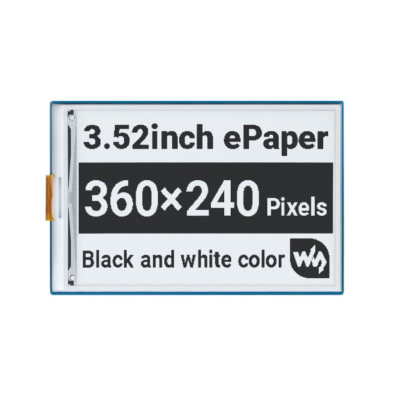 ماژول E-Paper 3.52 اینچ Waveshare | نمایشگر کاغذ الکترونیکی کم مصرف