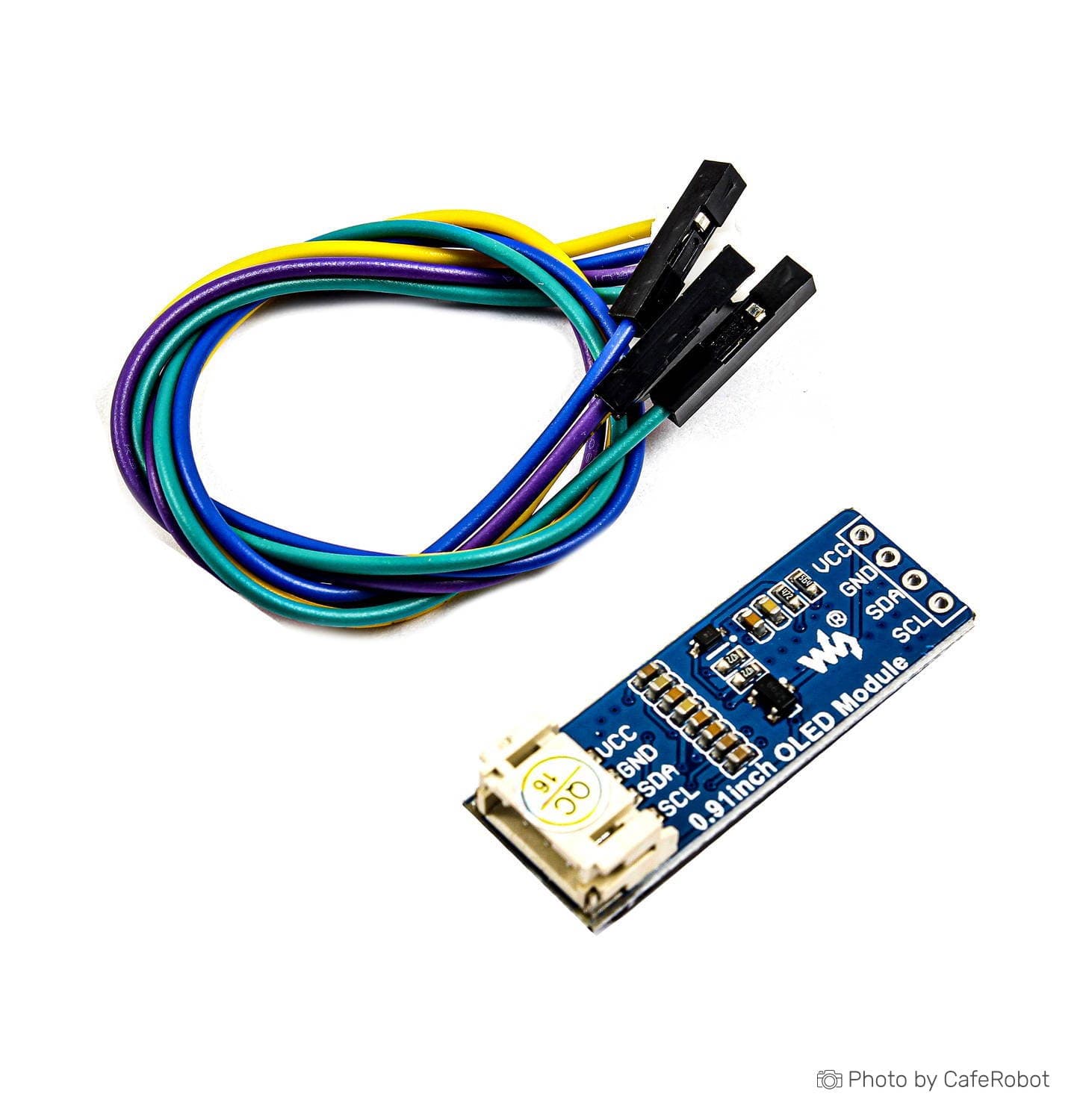 ماژول نمایشگر 0.91 اینچ OLED تک رنگ سفید I2C Waveshare — تصویر ۵