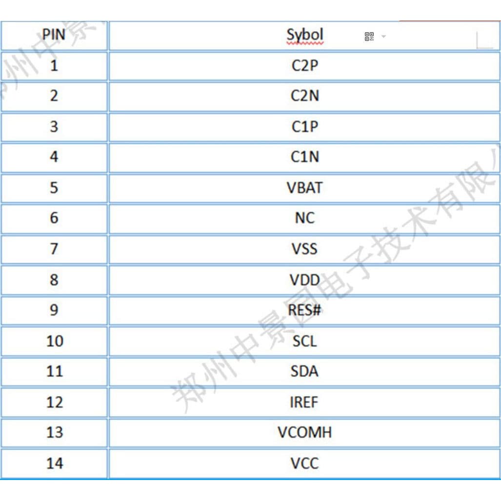 نمایشگر OLED تک رنگ سفید 0.86 اینچ دارای ارتباط IIC و چیپ درایور SDD1316 با کابل فلت 14 پین — تصویر ۸