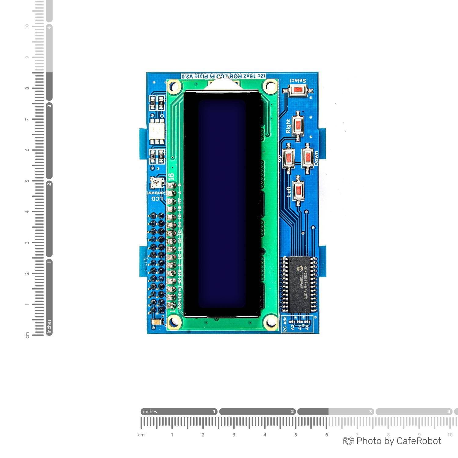 شیلد LCD کاراکتری 16×2 رسپبری پای دارای کلیدهای کنترلی و RGB LED — تصویر ۴