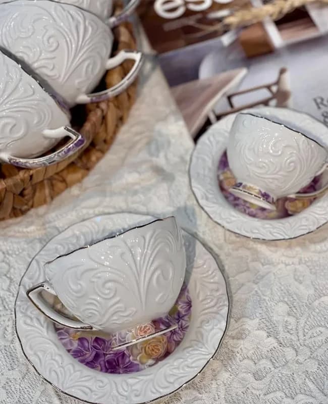 فنجان قهوه خوری 6 نفره وارداتی کد vt4502 — تصویر ۴