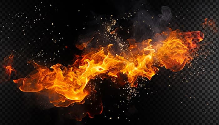 تصویر PNG شعله آتش با دود