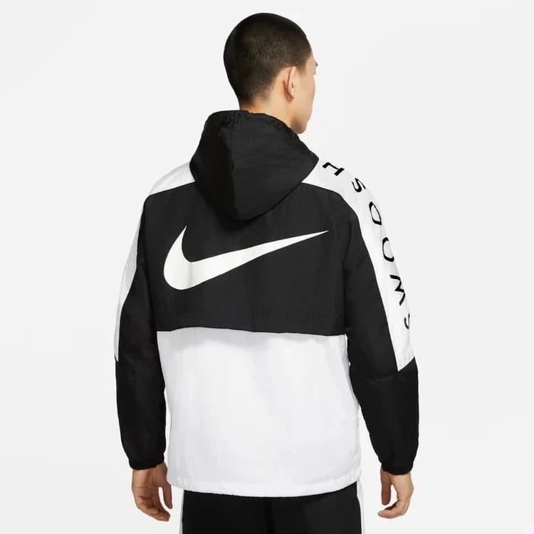 بادگیر نایکی مردانه مدل Windrunner | Nike Windbreaker Men Black White — تصویر ۳