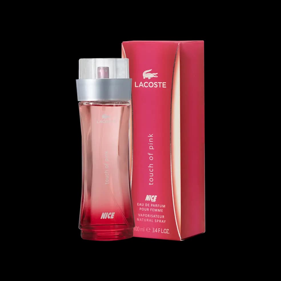 ادوپرفیوم زنانه نایس پاپت Nice مدل لاگوست تاچ آف پینک ویژوآل-صورتی Lacoste Touch of Pink حجم 100 میلی لیتر طرح مارک