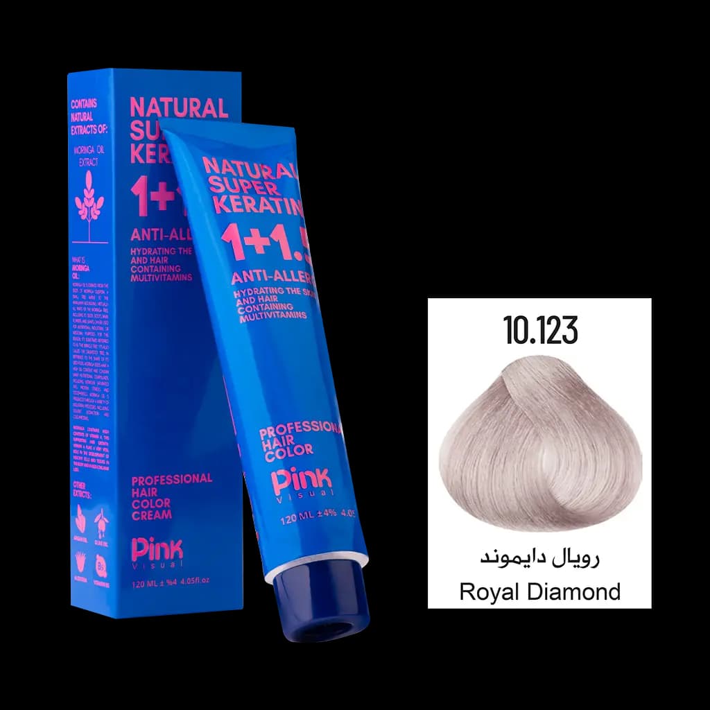 رنگ مو پینک ویژوآل شماره 10.123 رنگ رویال دایموند حجم 120 میلی لیتر