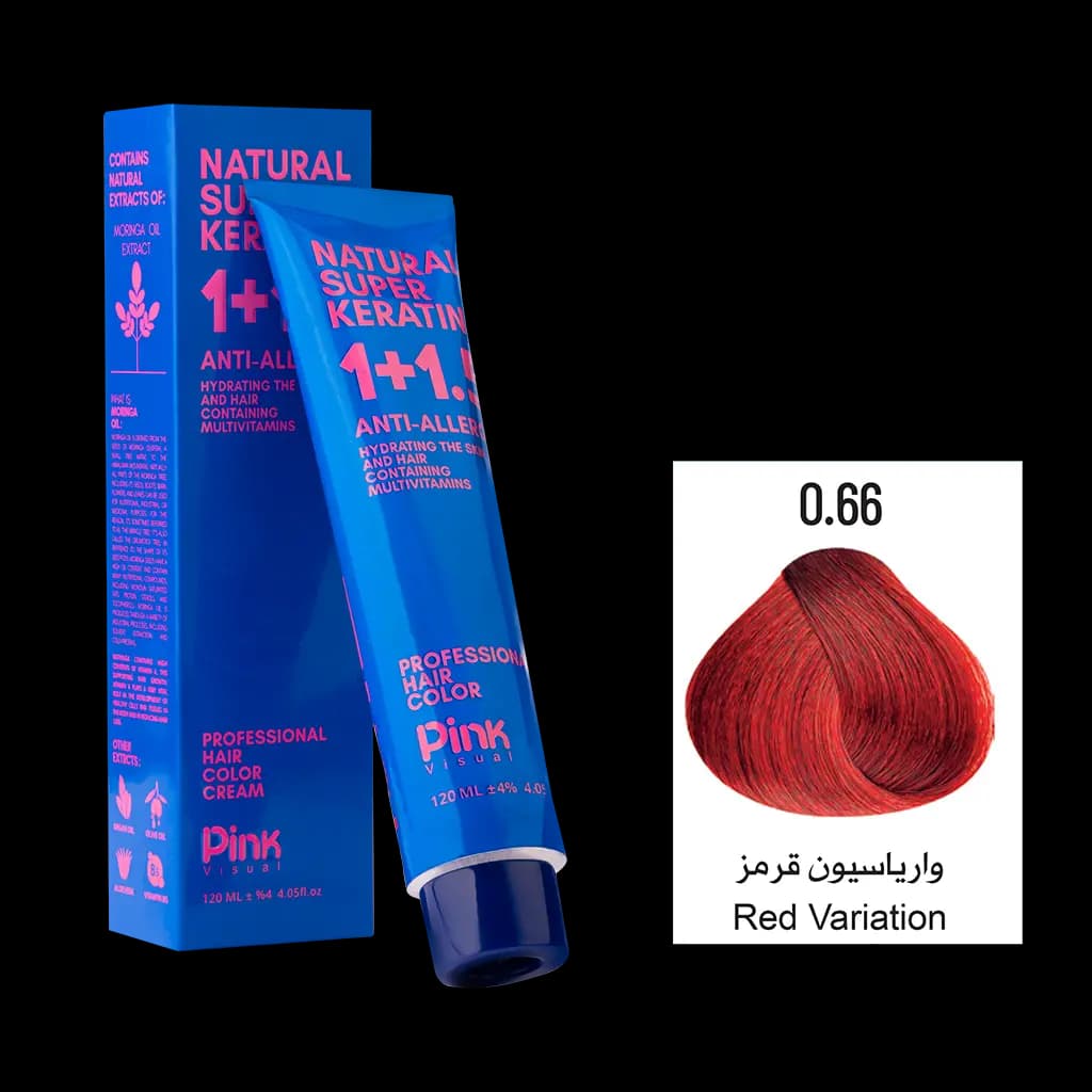 رنگ مو پینک ویژوآل شماره 0.66 رنگ واریاسیون قرمز حجم 120 میلی لیتر – توقف تولید