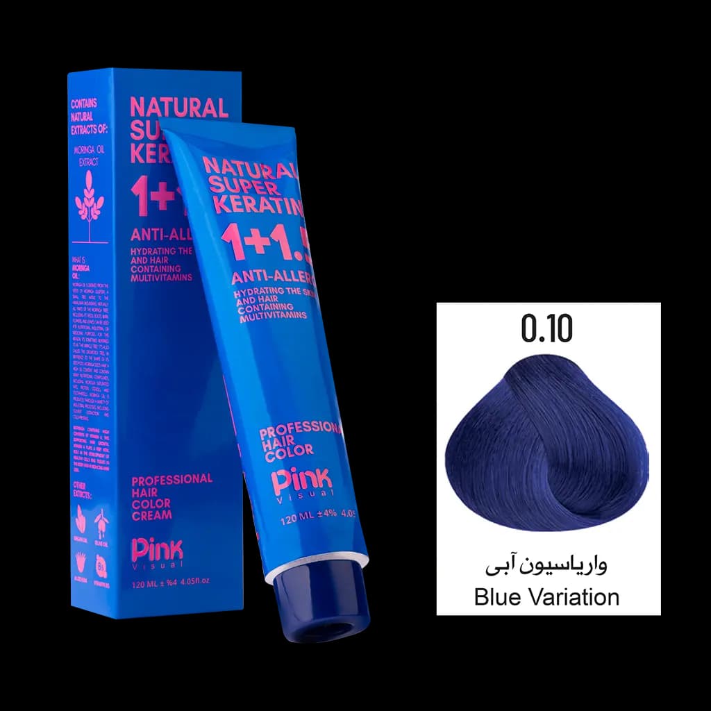 رنگ مو پینک ویژوآل شماره 0.10 رنگ واریاسیون آبی حجم 120 میلی لیتر