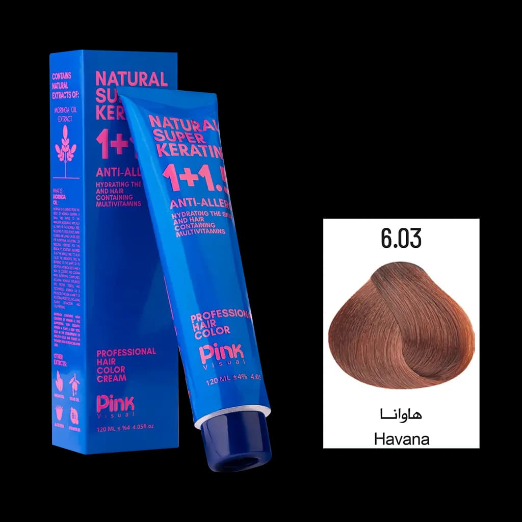 رنگ مو پینک ویژوآل شماره 6.03 رنگ هاوانا حجم 120 میلی لیتر